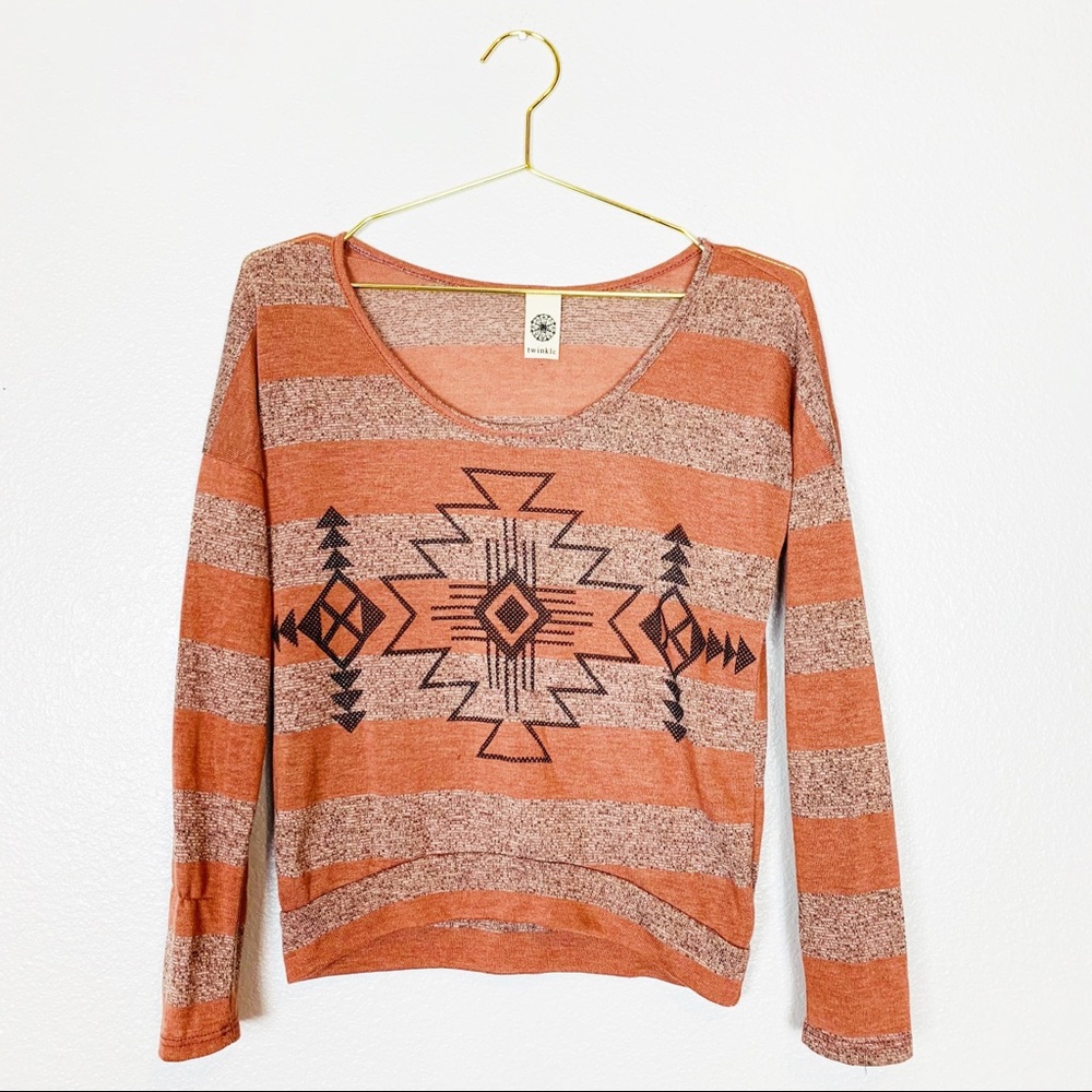 Twinkle Top | Long Sleeve Boho Aztec Print
